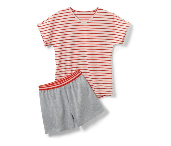 Tchibo - Kinder-Pyjama - Mädchen - Gr. 134/140 - orange/gestreift