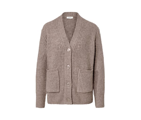 Tchibo - Gerippter Grobstrick-Cardigan - Damen - Gr. XL - taupe