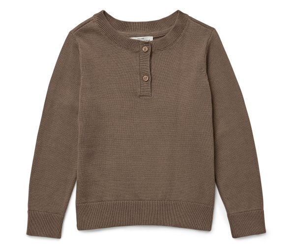 Tchibo - Kinder-Henley-Strickpullover - Herren - Gr. 134/140 - braun