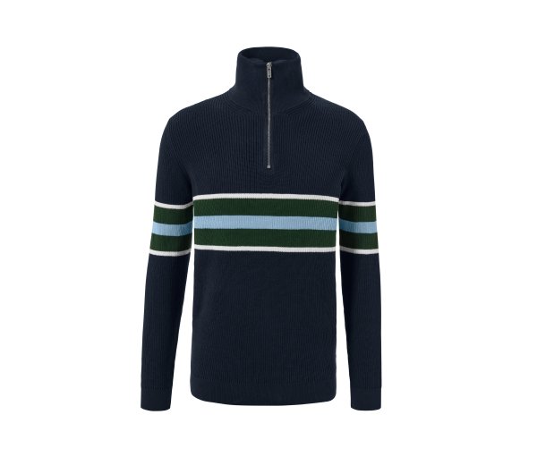 Tchibo - Troyer-Pullover - Herren - Gr. XL - hellblau/gestreift