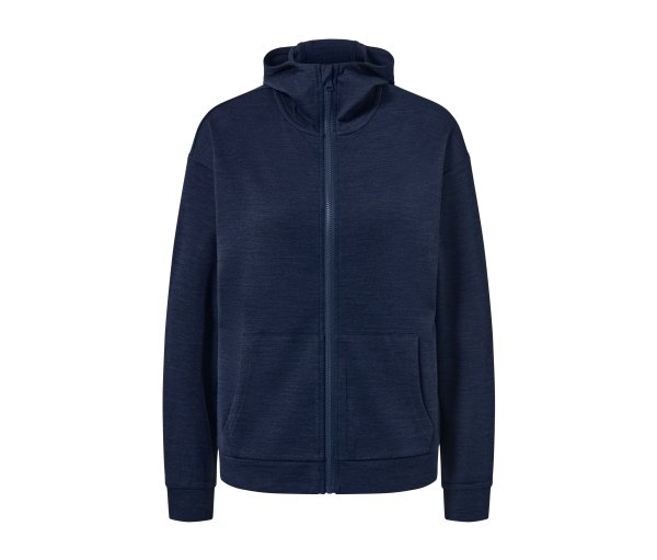 Tchibo - Kapuzenjacke mit RWS-zertifizierter Wolle - Damen - Gr. XL - dunkelblau