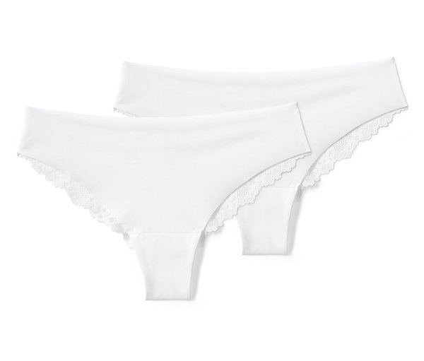 Tchibo - 2 Magic-Cut-Braziltangas - Damen - Gr. L - weiß