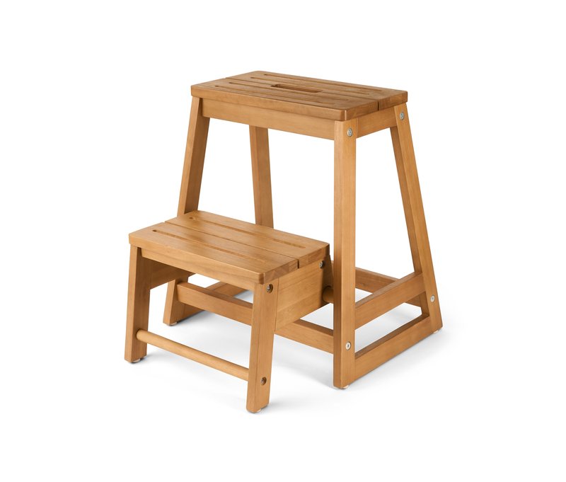 Tchibo - Massivholz-Klapptritt - 47x50,5x49cm - braun - Eukalyptusholz / Stahl / Silikon