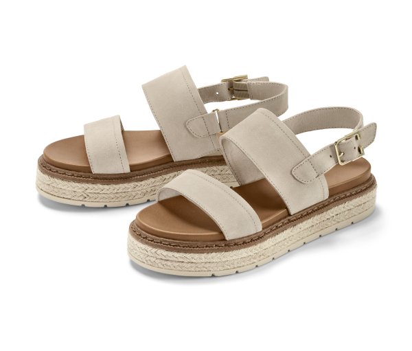 Tchibo - Plateau-Sandale aus Leder - Damen - Gr. 38 - beige
