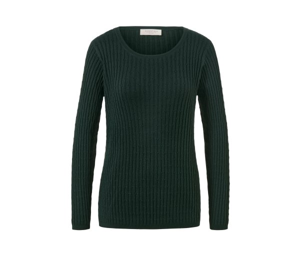 Tchibo - Zopfstrickpullover - Damen - Gr. M - dunkelgrün