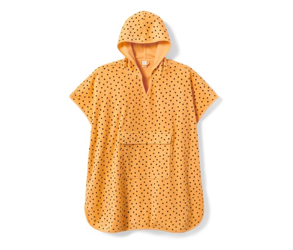 Tchibo - Kleinkind-Frottierponcho - Gr. 134/140 - schwarz/gepunktet