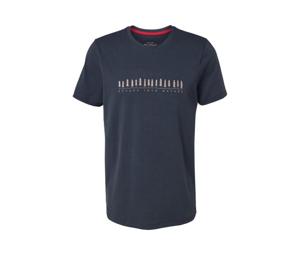 Tchibo - T-Shirt mit Print - Herren - Gr. M - beige/print