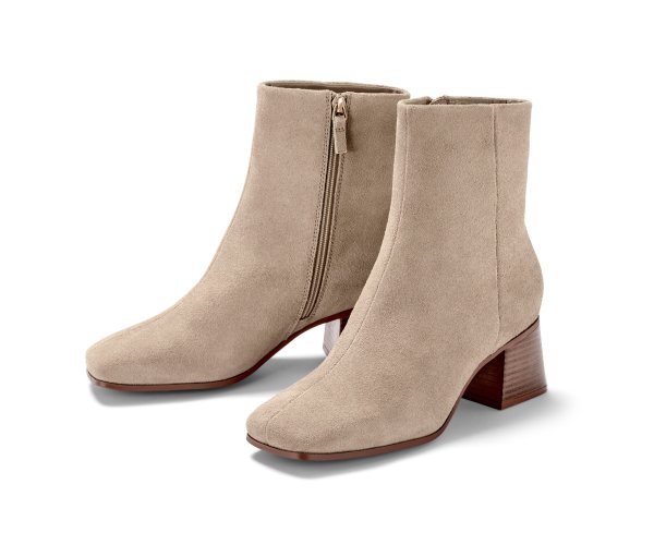 Tchibo - Stiefeletten aus Veloursleder - Damen - Gr. 40 - taupe