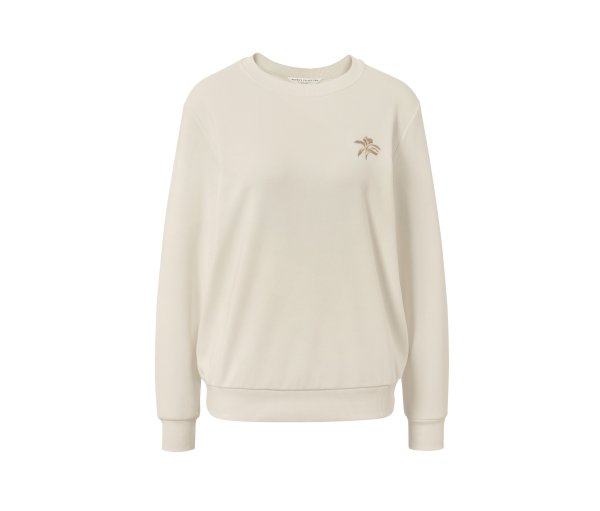 Tchibo - Sweatshirt mit Stickerei - Damen - Gr. M - creme