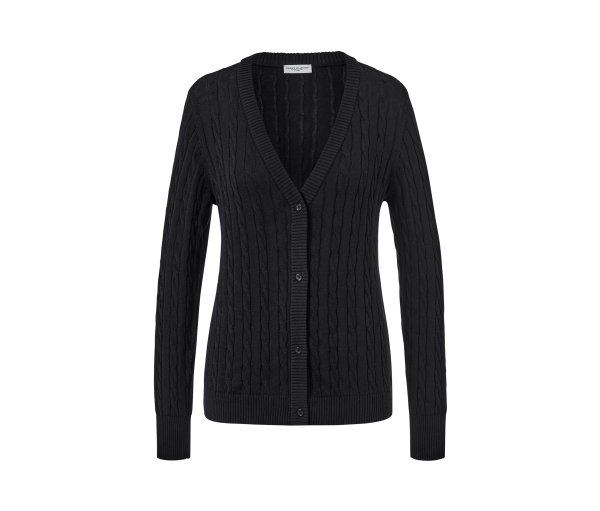 Tchibo - Feinstrickcardigan mit Zopfmuster - Damen - Gr. S - schwarz