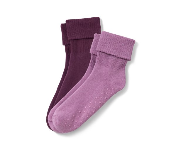 Tchibo - 2 Paar Stoppersocken - Damen - Gr. 39-42 - dunkellila