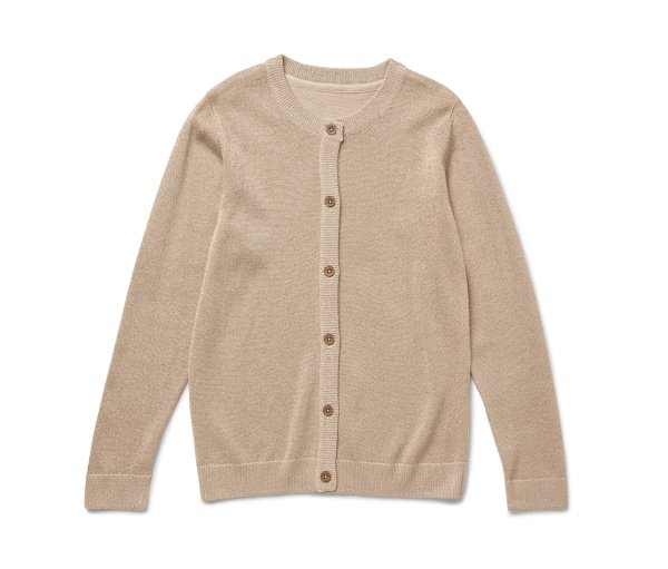 Tchibo - Kinder-Glitzerstrickjacke - Mädchen - Gr. 134/140 - beige