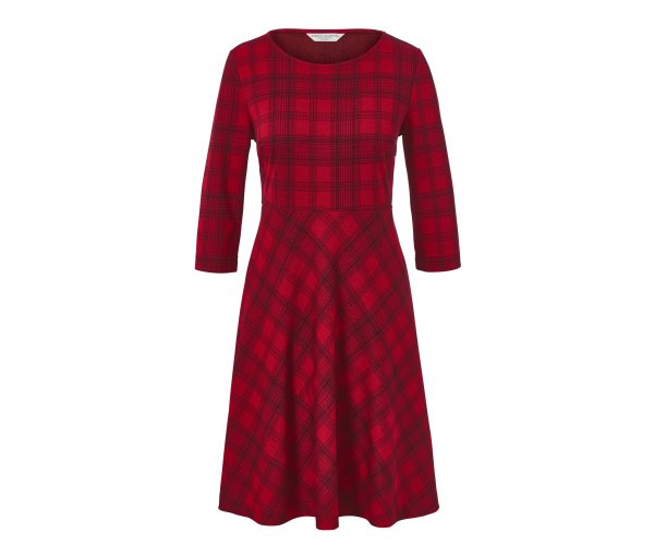 Tchibo - Kariertes Jacquard-Kleid - Damen - Gr. L - schwarz/kariert