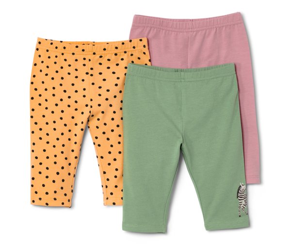 Tchibo - 3 Kinder-Leggings - Gr. 110/116 - schwarz/gepunktet