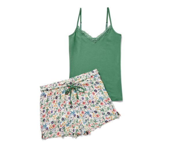 Tchibo - Shorty-Pyjama-Set - Damen - Gr. 42 - creme