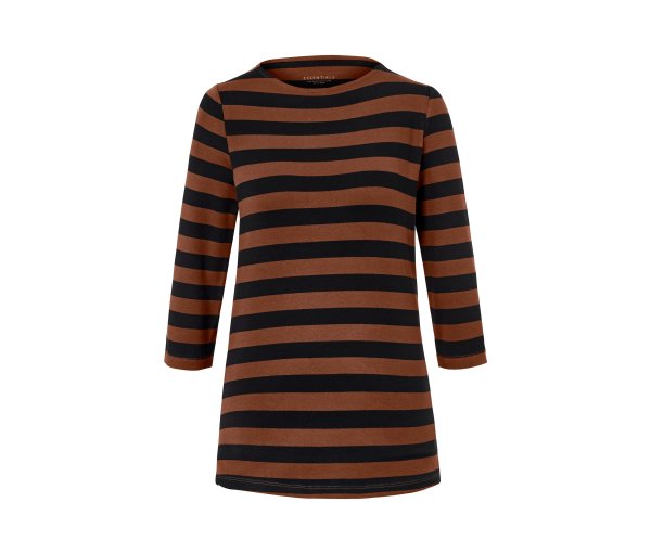 Tchibo - Shirt mit 3/4-Arm - Damen - Gr. S - schwarz/gestreift