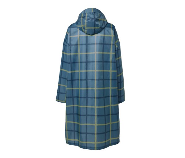 Tchibo - Regenponcho mit Ärmeln - Damen - Gr. L/Xl - graublau/kariert