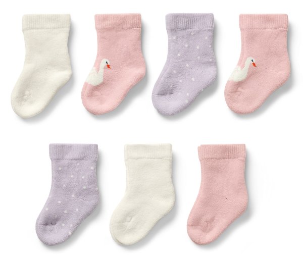Tchibo - 7 Paar Baby-Socken - Damen - Gr. 16-18 - weiß