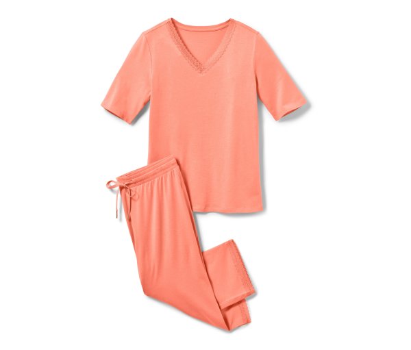 Tchibo - 3/4-Pyjama - Damen - Gr. M - orange