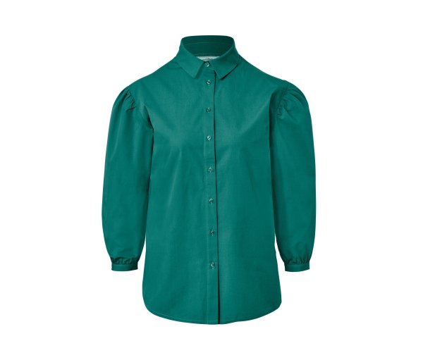 Tchibo - Hemdbluse mit Puffärmeln - Damen - Gr. 34 - türkis