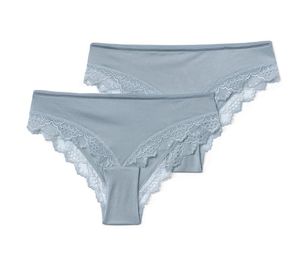 Tchibo - 2 Brazil-Slips - Damen - Gr. L - hellblau