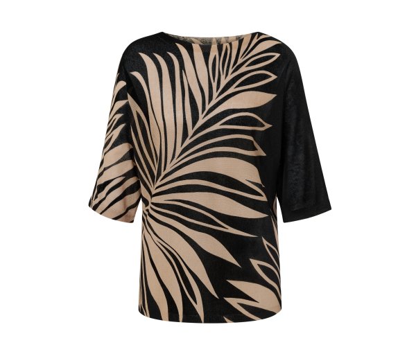 Tchibo - Bedruckter Feinstrickpullover - Damen - Gr. XL - schwarz/print