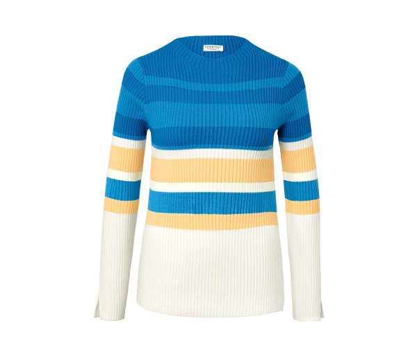 Tchibo - Gerippter Pullover - Damen - Gr. M - creme/gestreift