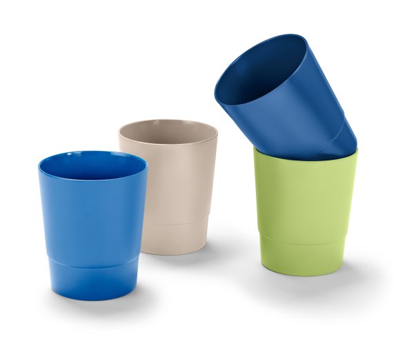 Tchibo - 4 Kunststoff-Trinkbecher - dunkelblau