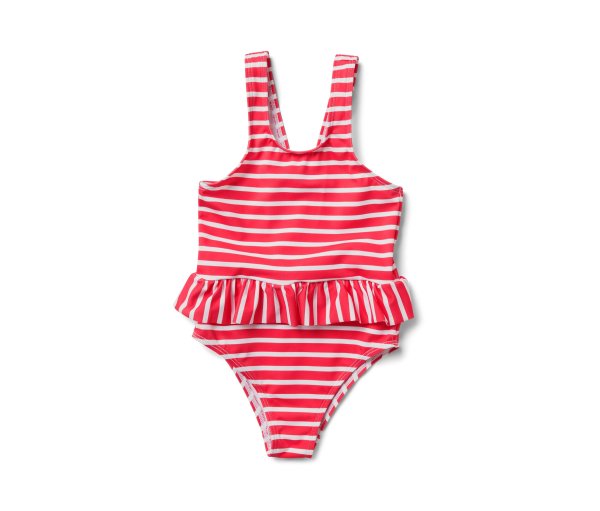 Tchibo - Kinder-Badeanzug - Gr. 98/104 - weiß/gestreift