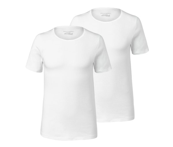 Tchibo - 2 Qualitäts-Feinripp-Unterhemden mit kurzem Arm - Herren - Gr. 5Xl/12 - weiß