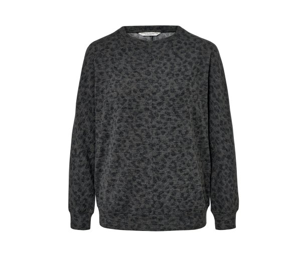 Tchibo - Bedrucktes Fledermausshirt - Damen - Gr. L - dunkelgrau/print