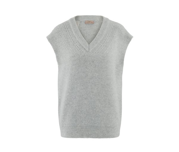 Tchibo - Strickpullunder mit Wolle - Damen - Gr. XL - grau