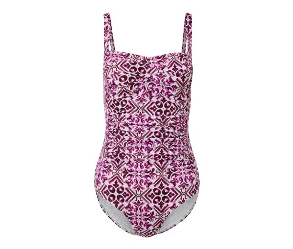 Tchibo - Figurformender Badeanzug - Damen - Gr. 48 - dunkelrosa