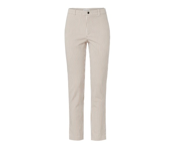 Tchibo - Gestreifte Stretch-Twill-Hose - Damen - Gr. 46 - creme/gestreift