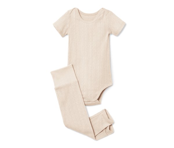 Tchibo - Baby-Body und -Leggings - Herren - Gr. 86/92 - creme