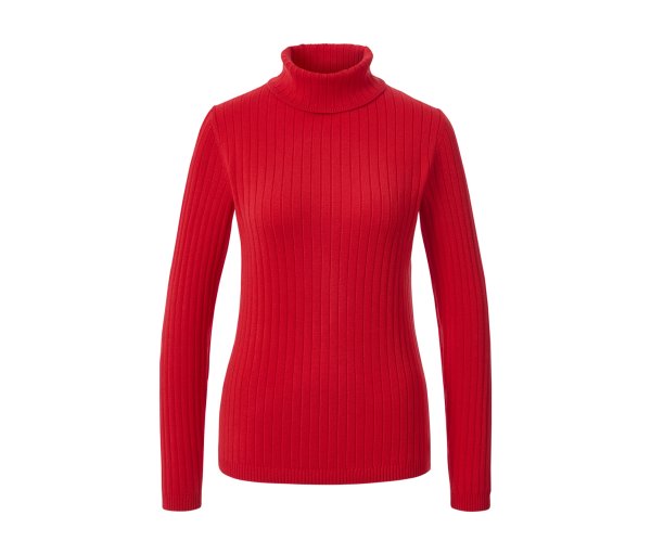 Tchibo - Gerippter Rollkragenpullover - Damen - Gr. M - rot