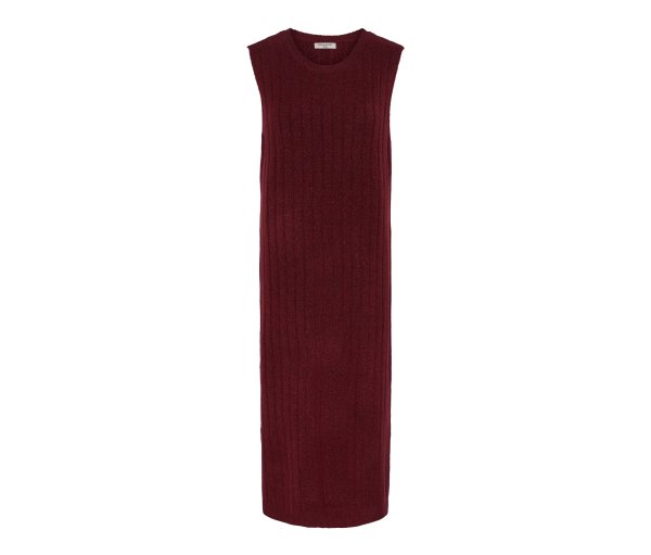 Tchibo - Geripptes Strickkleid - Damen - Gr. L - rot