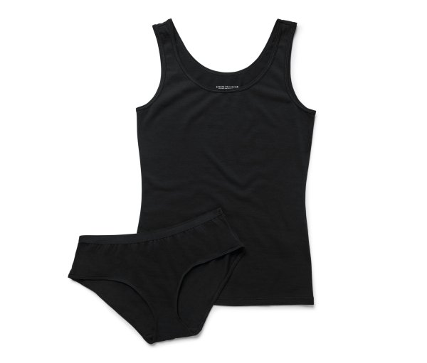 Tchibo - Unterwäsche-Set mit Merinowolle - Damen - Gr. S - schwarz