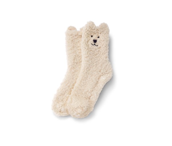 Tchibo - Teddy-Kuschelsocken - Gr. 35-38 - weiß