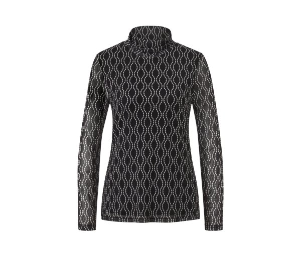 Tchibo - Bedrucktes Mesh-Rollkragenshirt - Damen - Gr. M - creme/print