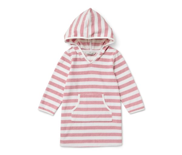 Tchibo - Kinder-Frottierponcho - Herren - Gr. 158/164 - rosa/gestreift