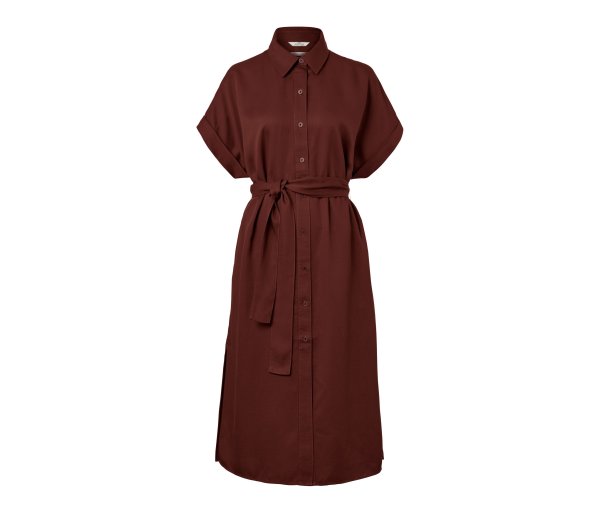 Tchibo - Hemdblusen-Kleid aus Leinenmix - Damen - Gr. 46 - terrakotta