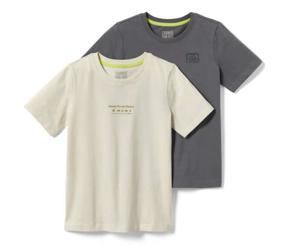 Tchibo - 2 Kinder-T-Shirts - Herren - Gr. 134/140 - creme