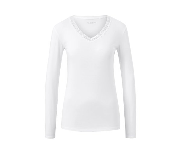 Tchibo - Langarm-Unterhemd - Damen - Gr. XL - weiß