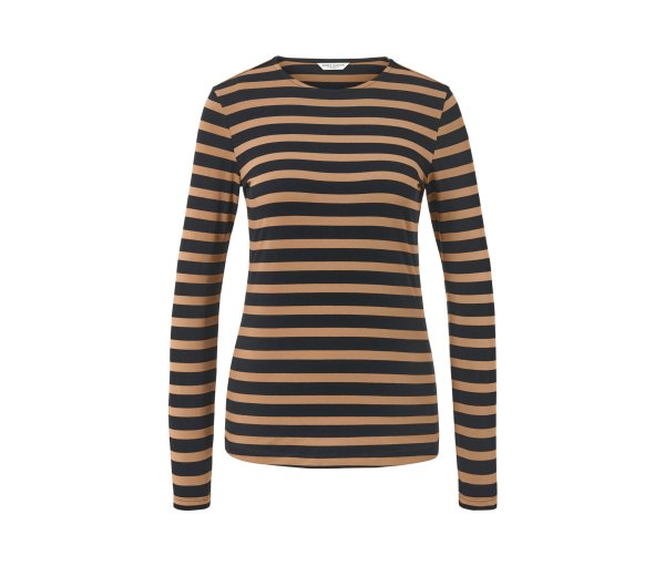 Tchibo - Gestreiftes Langarmshirt - Damen - Gr. L - schwarz/gestreift