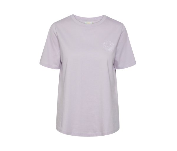 Tchibo - T-Shirt mit Stickerei - Damen - Gr. XL - lila