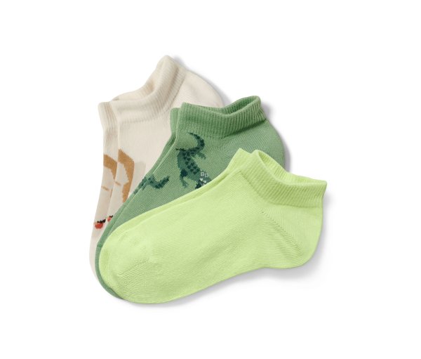 Tchibo - 3 Paar Kinder-Sneakersocken - Gr. 23-26 - grün/jacquard