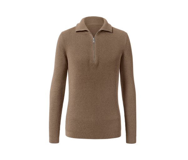 Tchibo - Troyer-Pullover - Herren - Gr. S - braun