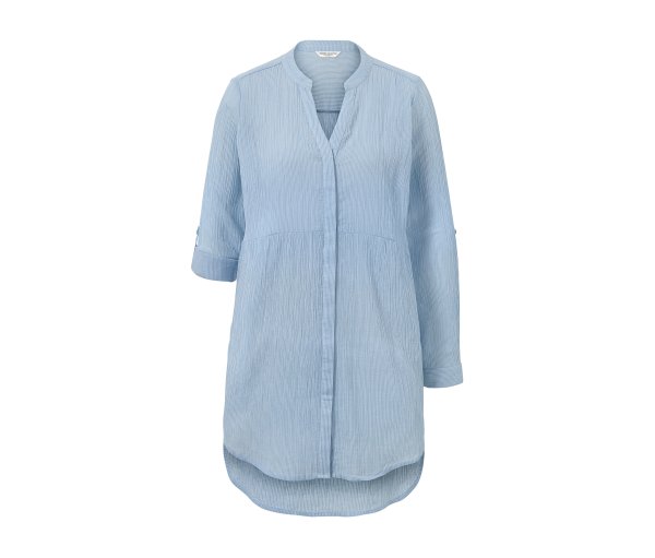 Tchibo - Gestreifte Longbluse - Damen - Gr. 38 - hellblau/gestreift