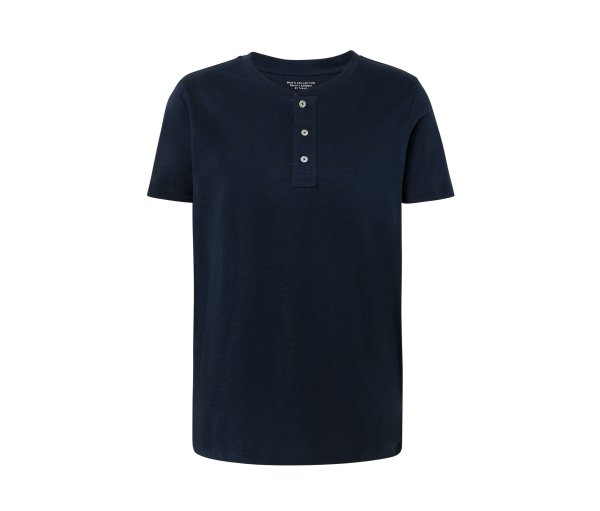 Tchibo - Kurzarm-Henley - Herren - Gr. L - dunkelblau